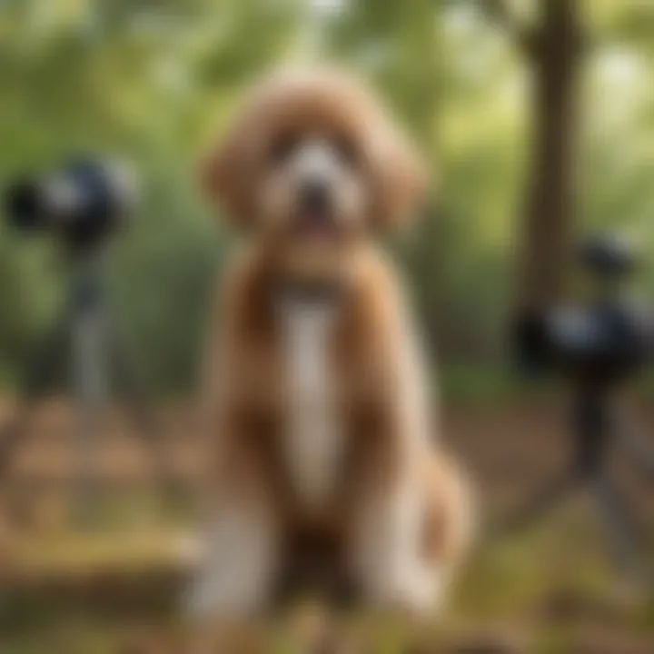 A St. Boodle sitting attentively during a training session