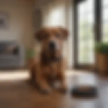Creating a Calm Home for Dogs A calm environment with a relaxed dog, representing the goal of reducing barking