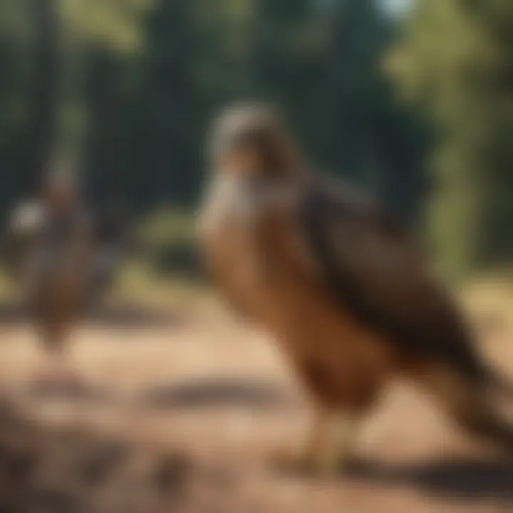 Poultry owner observing hawk behavior from a distance
