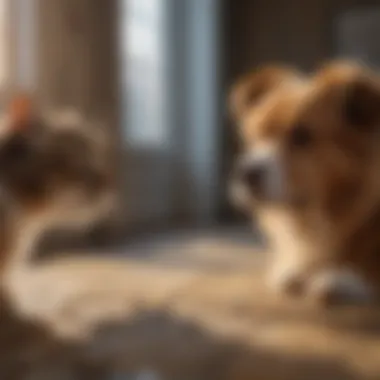 Creating a Harmonious Space A peaceful environment where a dog and cat are coexisting