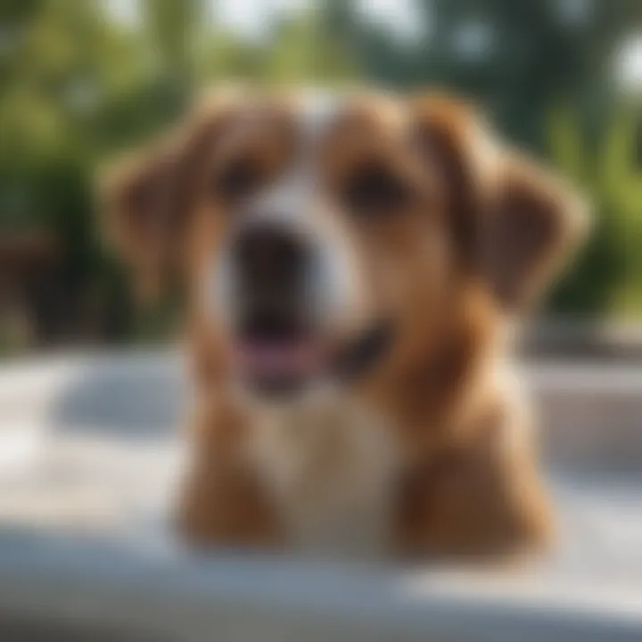 A happy dog enjoying a fresh bath outdoors