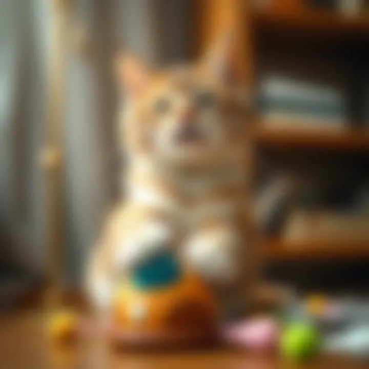 Engaging Cats with Toys Cat playing with interactive toy