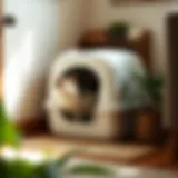 Cozy litter box setup in an ideal corner of a room