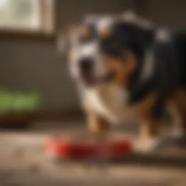 A happy dog enjoying a bowl of Taste of the Wild dog food