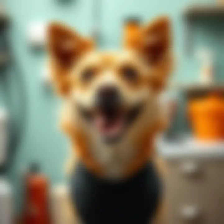 Happy Dog Post-Grooming A happy dog enjoying the grooming experience