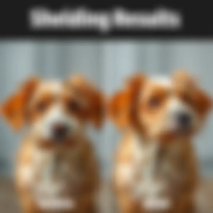 Shedding Results Before and After Deshedding Before and after images showing shedding results