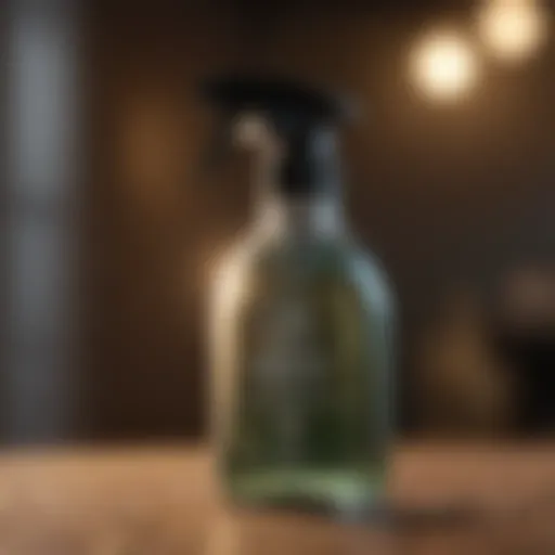 A close-up of enzyme spray bottle with a clean background.
