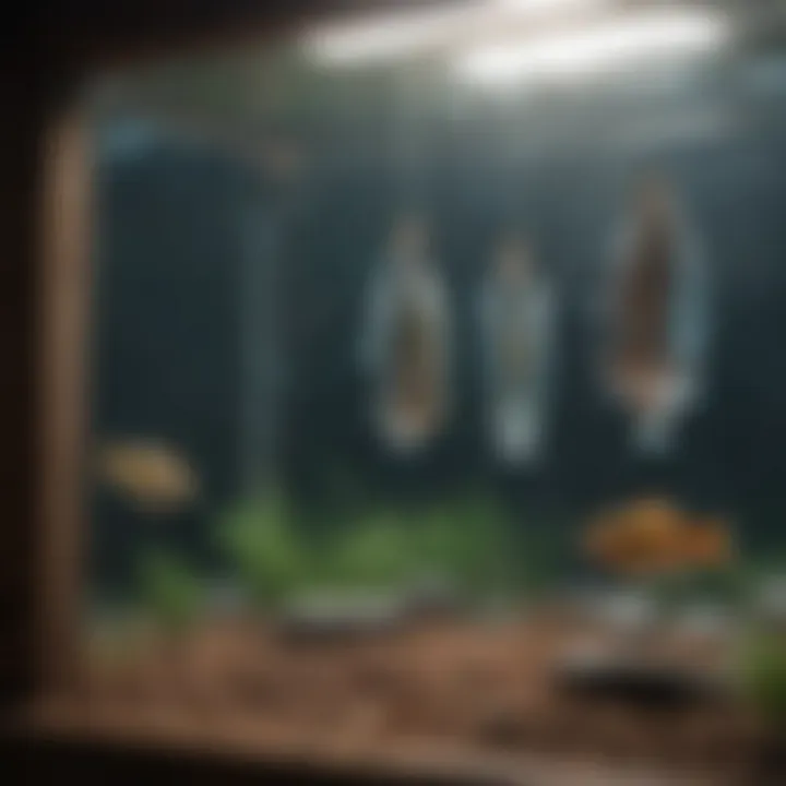 A variety of fish feeders on display