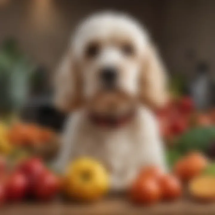 Fresh fruits and vegetables suitable for a Cockapoo's diet