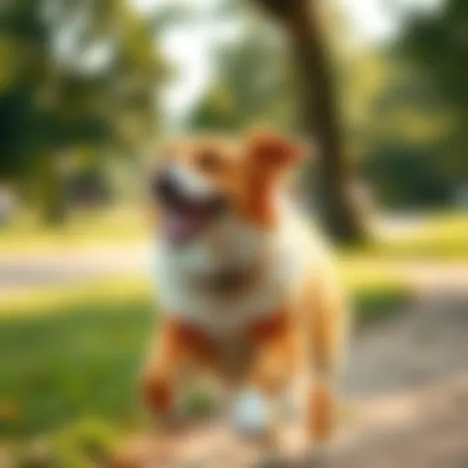 A healthy dog enjoying a walk in the park, showcasing vitality and joint health.