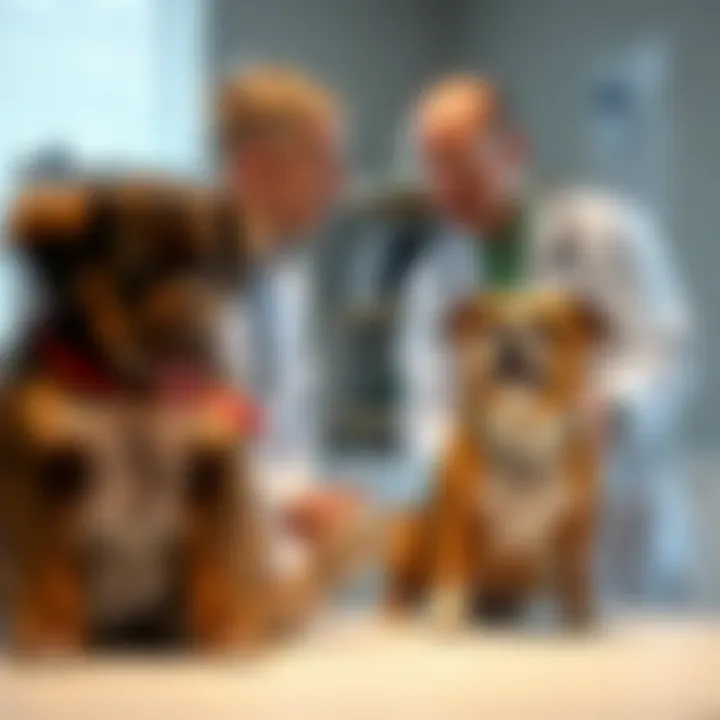 A veterinarian consulting with a pet owner about joint health and glucosamine.