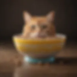 A bowl filled with premium cat food suitable for sensitive stomachs