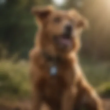 A pet owner using a shock training collar on a dog in a safe environment