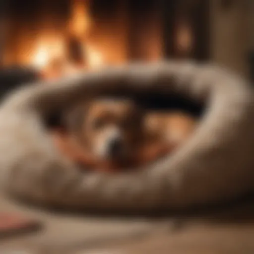 Cozy cave dog bed with a plush interior