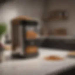 Elegant battery operated cat food dispenser in modern kitchen setting