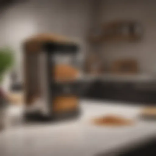 Elegant battery operated cat food dispenser in modern kitchen setting