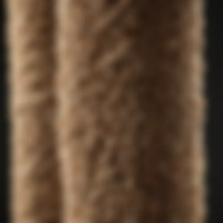 Close-up view of a sturdy scratching post made from natural materials