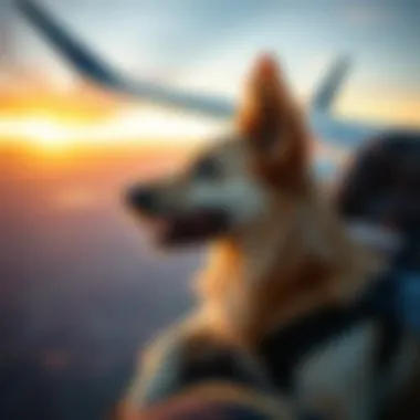 An infographic showing essential travel tips for flying with dogs