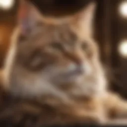 Grooming session with a calm cat