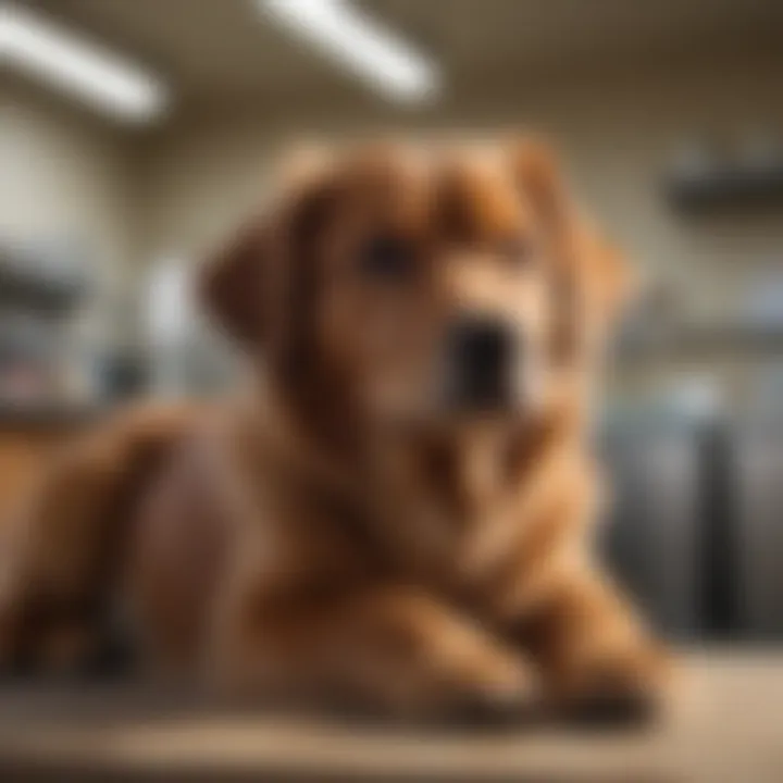 An image showcasing a dog at a veterinary clinic