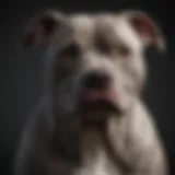 A majestic grey Pitbull showcasing its muscular build and unique coat color