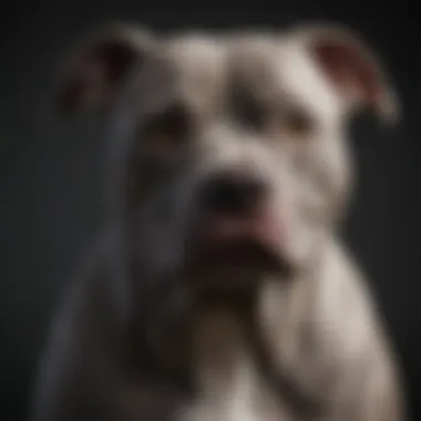 The Majestic Grey Pitbull A majestic grey Pitbull showcasing its muscular build and unique coat color