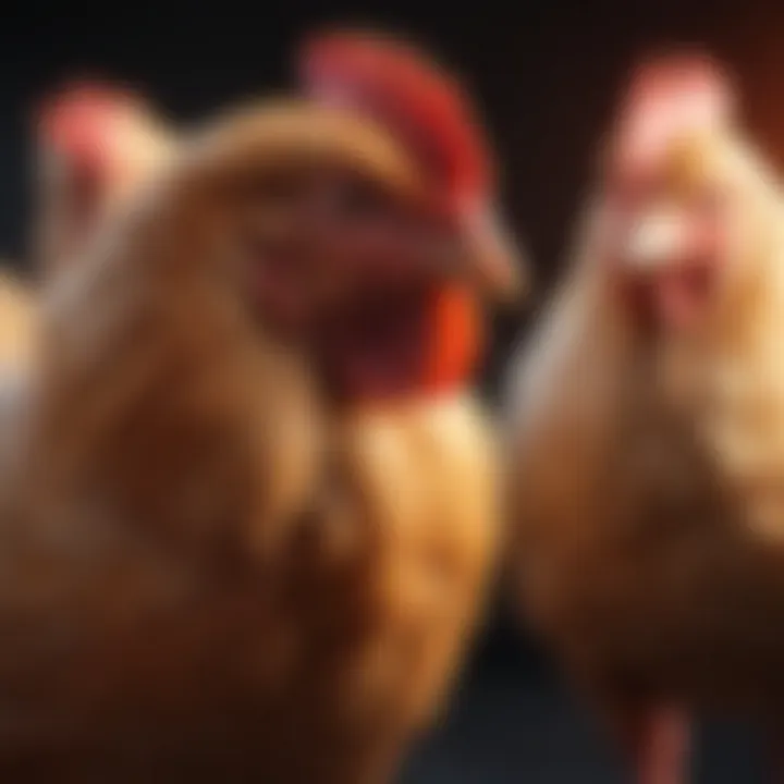 Illustration of physiological changes in chickens due to red light therapy