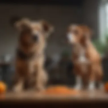 A dog owner engaging in positive training techniques with their pet.