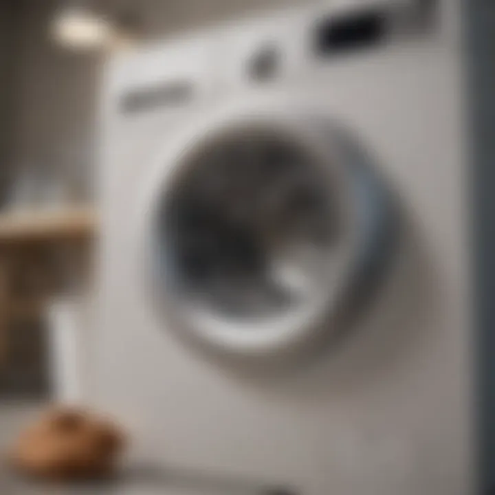 A close-up of a washing machine displaying the correct settings for washing pet-related fabrics.
