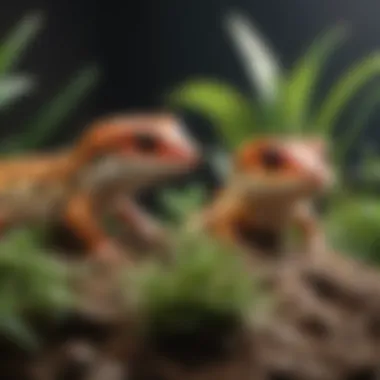 Close-up of suitable plants for leopard geckos