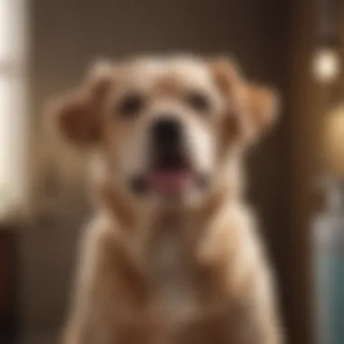 A dog enjoying a grooming session, highlighting the importance of regular care for odor control.