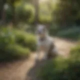 A serene garden memorial for a beloved pet