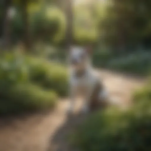 A serene garden memorial for a beloved pet