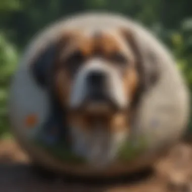 A hand-painted memorial stone for a pet