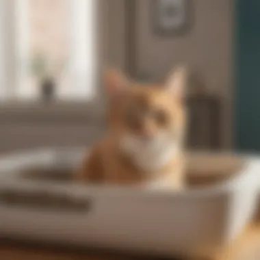 Content Cat with Tidy Cat Litter Happy cat using Tidy Cat litter in a clean litter box.