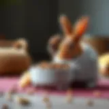 Innovative design of a timed rabbit food dispenser showcasing its sleek structure