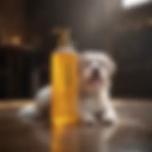Luxurious dog shampoo bottle with natural ingredients