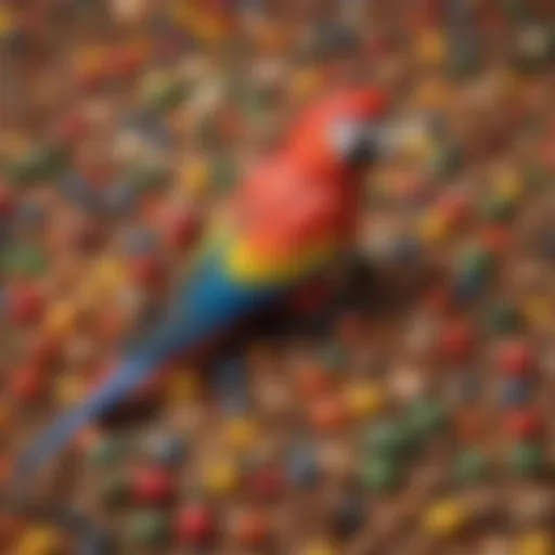 Colorful assortment of Tops Organic Parrot Food ingredients