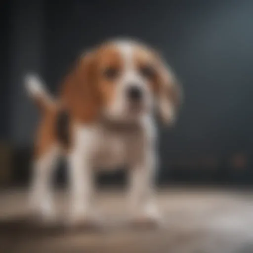 Beagle puppy learning basic commands