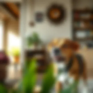 Canine Alertness in a Home Environment A dog exhibiting alertness in a residential setting