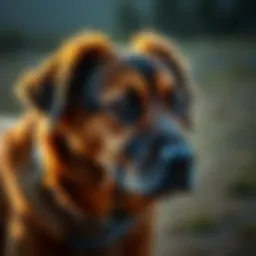 A focused dog in a training session