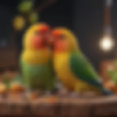 Colorful assortment of lovebird treats