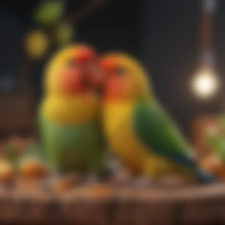 Colorful assortment of lovebird treats