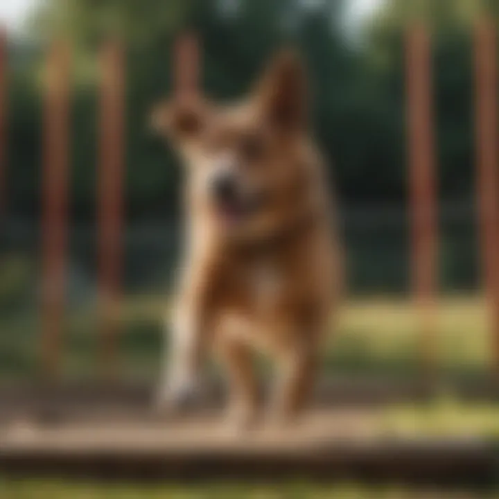 A dog focused on an agility obstacle course