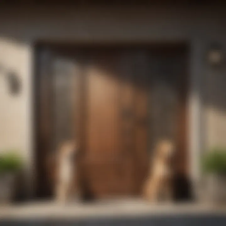 Various styles of weatherproof pet doors displayed together.