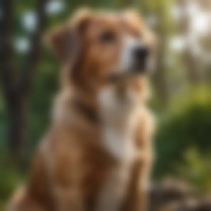 Application of anti-static spray on a dog