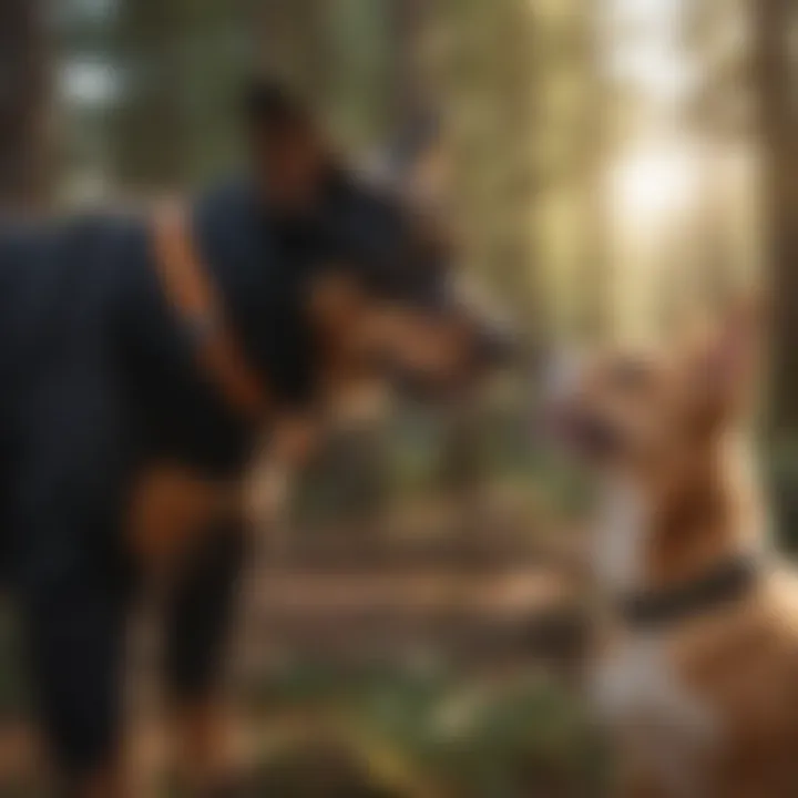 A pet owner examining a bark control collar with a focus on safety