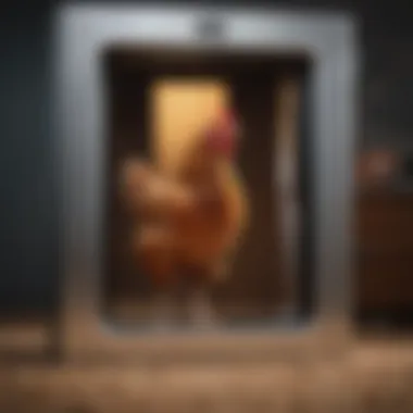 An illustration showing the benefits of using an automatic chicken door