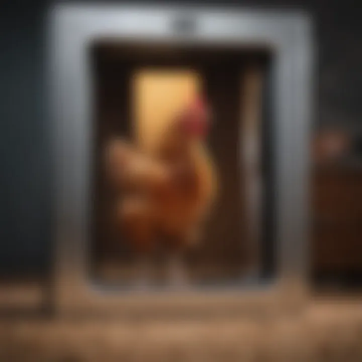 An illustration showing the benefits of using an automatic chicken door