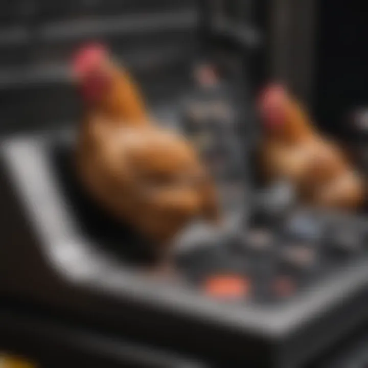 Close-up of the control panel on a battery powered chicken door